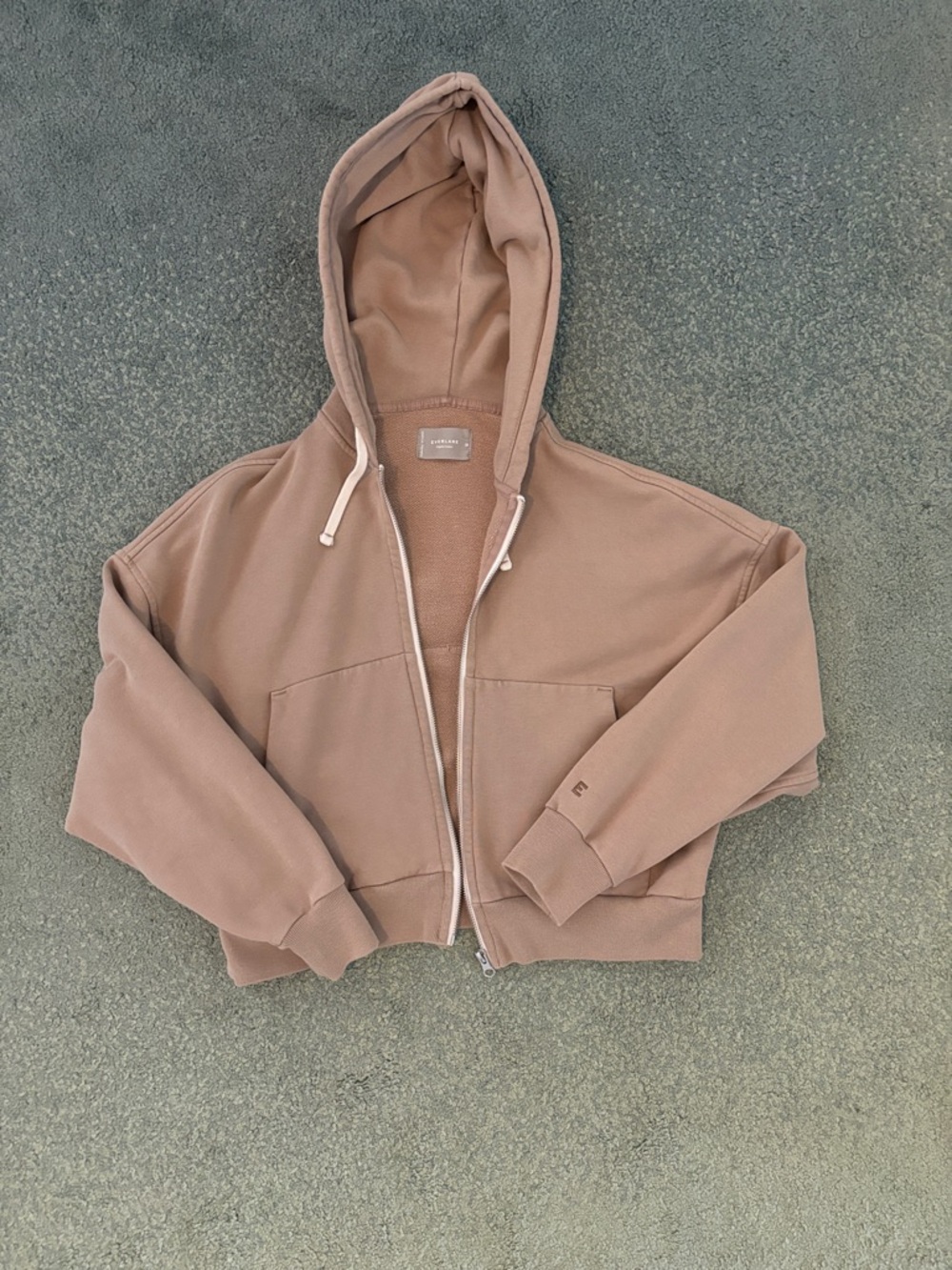 Everlane Zip-Up Hoodie in Taupe Brown
